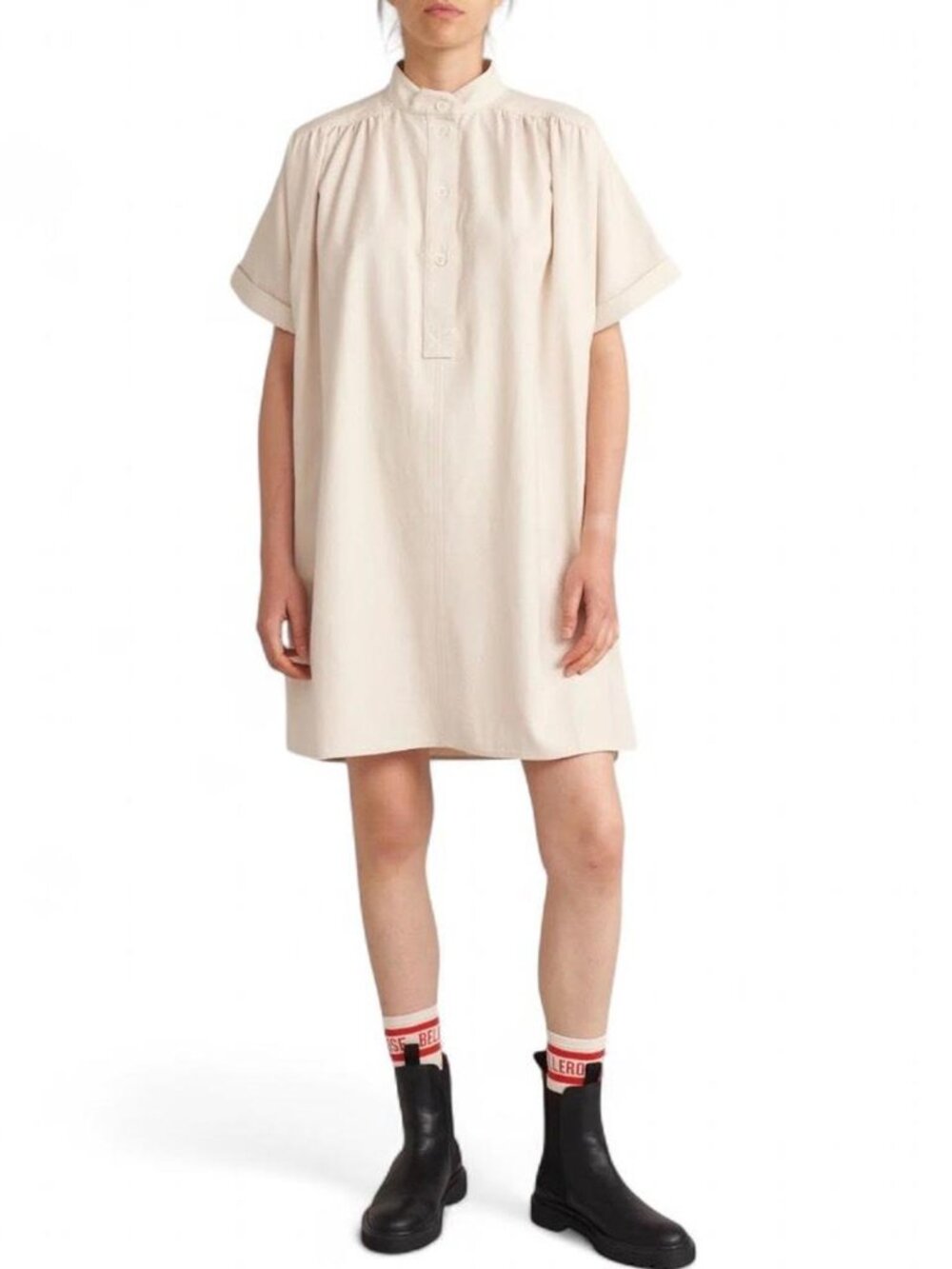 Bellerose Pomme Mini Dress in Calcaire